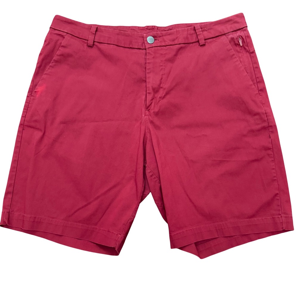 Lululemon Commission Short Slim Men Size 34 Red Chino Golf Tech Shorts 9 Inseam
